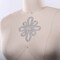 4 Inch Silver Rhinestone Flower Applique Iron On Patch for Garment Decoration